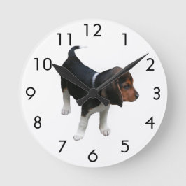 ビーグル子犬の壁時計 ラウンド壁時計