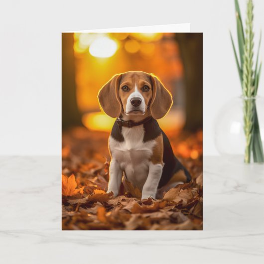 ビーグル子犬の感謝祭 シーズンカード (正面)