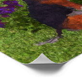 ビーグル子犬の蝶の犬のアートフォト絵画ズ ポスター (角)