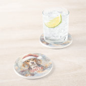 ビーグル待ってサンタウォーター色のクリスマス コースター (側面)