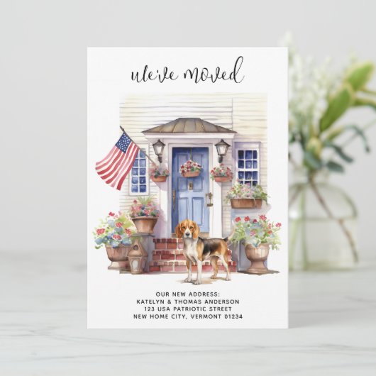 ビーグル愛国パーソナライズされた愛犬の動き 案内状 (スタンド正面)