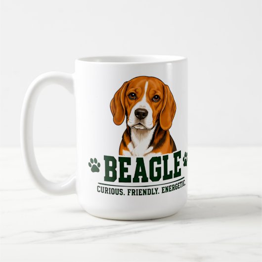 🐾 ビーグル愛好家のサイン 🐾 コーヒーマグカップ (左)
