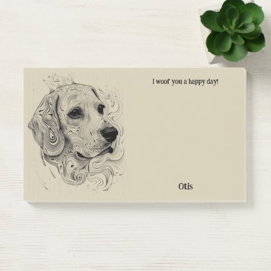 ビーグル抽象芸術アートドッグ名 ポストイット (オフィス)