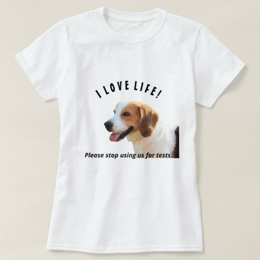ビーグル提唱女性のTシャツ Tシャツ (デザイン正面)