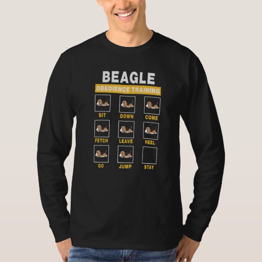 ビーグル服従訓練ドッグガイドのトレーナーおもしろい Tシャツ (正面)