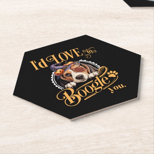 ビーグル母ハロウィーン犬の恋人 ペーパーコースター (アングル)