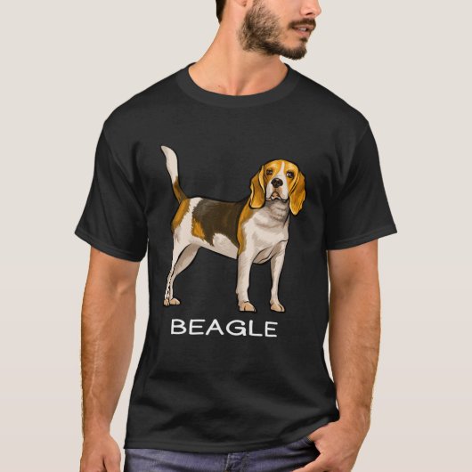 ビーグル熱狂するドッグ Tシャツ (正面)
