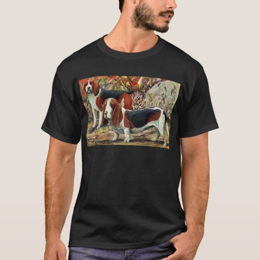 ビーグル犬およびバセットハウンド Tシャツ (正面)