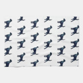 ビーグル犬が育つシルエット水の色 キッチンタオル (横)