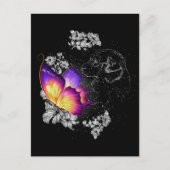 ビーグル犬と蝶の犬 天国メモリアル ポストカード (正面)