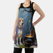 ビーグル犬のウィムジカルなハロウィン絵画 エプロン (インサイチュ)