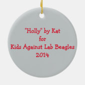 ビーグル犬のオーナメント セラミックオーナメント (裏面)
