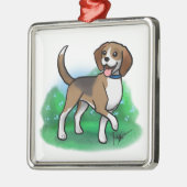 ビーグル犬のオーナメント メタルオーナメント (左)