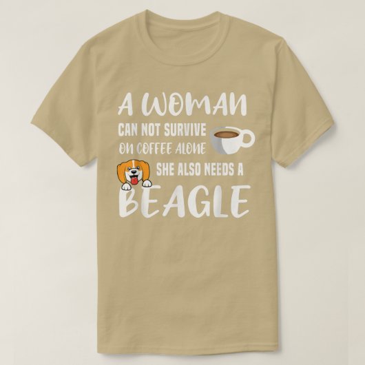 ビーグル犬のオーナーコーヒー愛好家ヴィンテージ犬の愛犬 Tシャツ (デザイン正面)