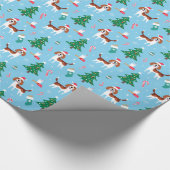 ビーグル犬のクリスマスの包装紙 ラッピングペーパー (角)