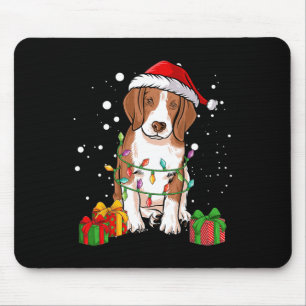ビーグル犬のクリスマスツリーライト サンタ犬のXmasギフト マウスパッド