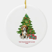 ビーグル犬のクリスマス オーナメント 名入れ (裏面)