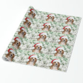ビーグル犬のクリスマス ラッピングペーパー (アンロールド)