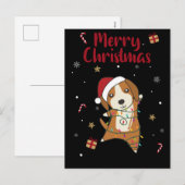 ビーグル犬のクリスマス 冬の動物 犬 シーズンポストカード (正面/裏面)