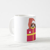 ビーグル犬のサンタの帽子のギフト用の箱 コーヒーマグカップ (正面左)