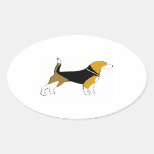 ビーグル犬のシルエットの ステッカー