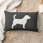 ビーグル犬のシルエット ランバークッション (ブランケット)