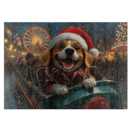 ビーグル犬のジェットコースター クリスマス カッティングボード