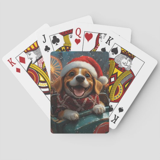 ビーグル犬のジェットコースター クリスマス トランプ (裏面)