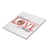 ビーグル犬のセラミックタイルを愛して下さい タイル (側面)