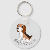 ビーグル犬のデザイン 背景色自由 キーホルダー (正面)