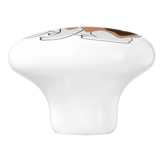 ビーグル犬のデザパーソナライズされたイン セラミックノブ (側面)