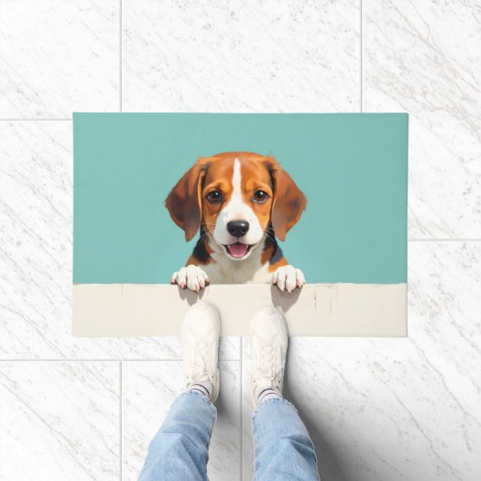 ビーグル犬のドアマットアート ドアマット (室内)