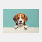 ビーグル犬のドアマットアート ドアマット (正面)