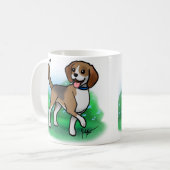 ビーグル犬のマグ コーヒーマグカップ (正面左)