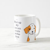 ビーグル犬のユーモアたっぷりコーヒー名言イラスト コーヒーマグカップ (正面右)