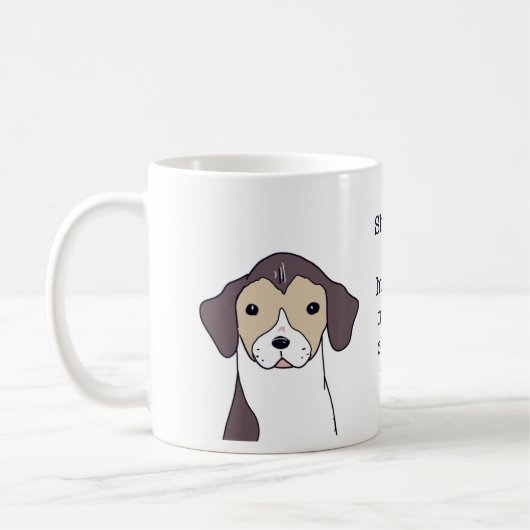ビーグル犬のユーモアたっぷりコーヒー名言イラスト コーヒーマグカップ (左)