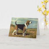 ビーグル犬のヴィンテージの挨拶状 カード (黄色い花)