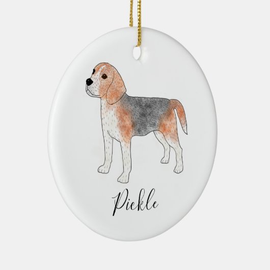 ビーグル犬の休日のオーナメント セラミックオーナメント (右)