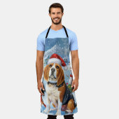 ビーグル犬の冬ワンダーランドクリスマスジョイ エプロン (着用した状態)