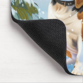 ビーグル犬の冬ワンダーランドクリスマスジョイ マウスパッド (コーナー)