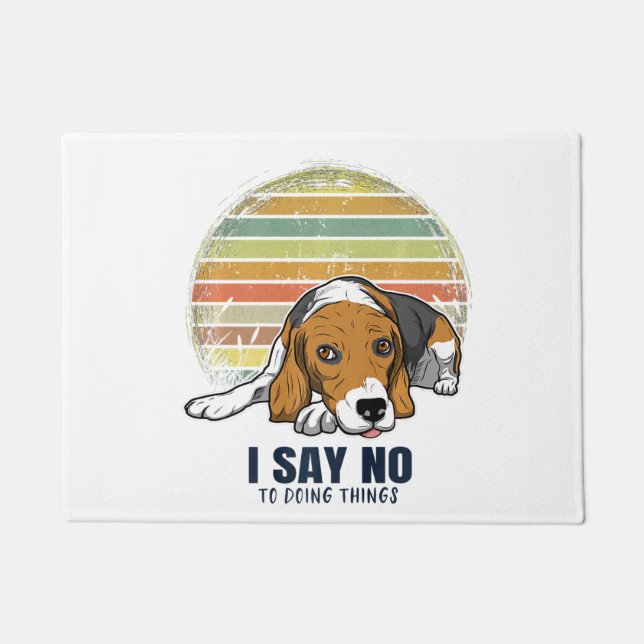 ビーグル犬の品種プレミアム ドアマット (正面)