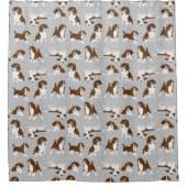 ビーグル犬の品種 – 灰色 シャワーカーテン (正面)