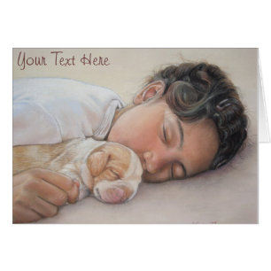 ビーグル犬の子犬および子供の現実主義者のポートレートの絵画