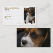 ビーグル犬の子犬の名刺 名刺 (正面/裏面)