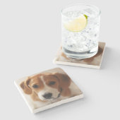 ビーグル犬の子犬2 ストーンコースター (横)