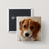 ビーグル犬の子犬2 缶バッジ (正面&裏面)