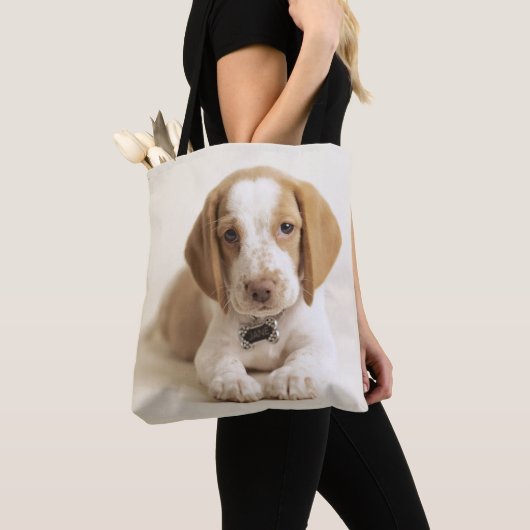 ビーグル犬の子犬 トートバッグ (クローズアップ)