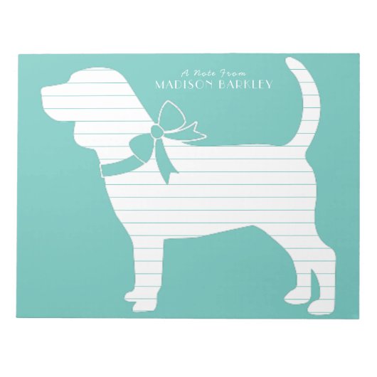 ビーグル犬の子犬 ノートパッド (正面)