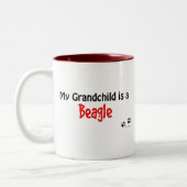 ビーグル犬の孫 ツートーンマグカップ (左)