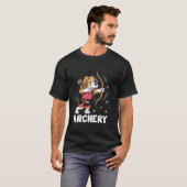 ビーグル犬の弓道アーチェリースポーツ選手G Tシャツ (正面フル)